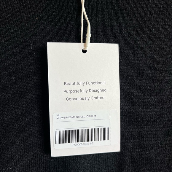NWT Everlane The Classic Crew in Cashmere Black - Medium - 100% Cashmere - Picture 5 of 12
